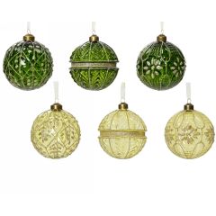 Bauble glass w gold glitter, s