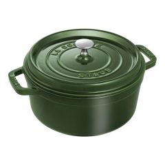 Cocotte tonda verde basilico in ghisa 24cm