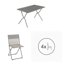 Set tavolo e 4 sedie Balcony titane
