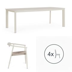 Set da pranzo Tavolo Alcora wall + 4 sedie Linares
