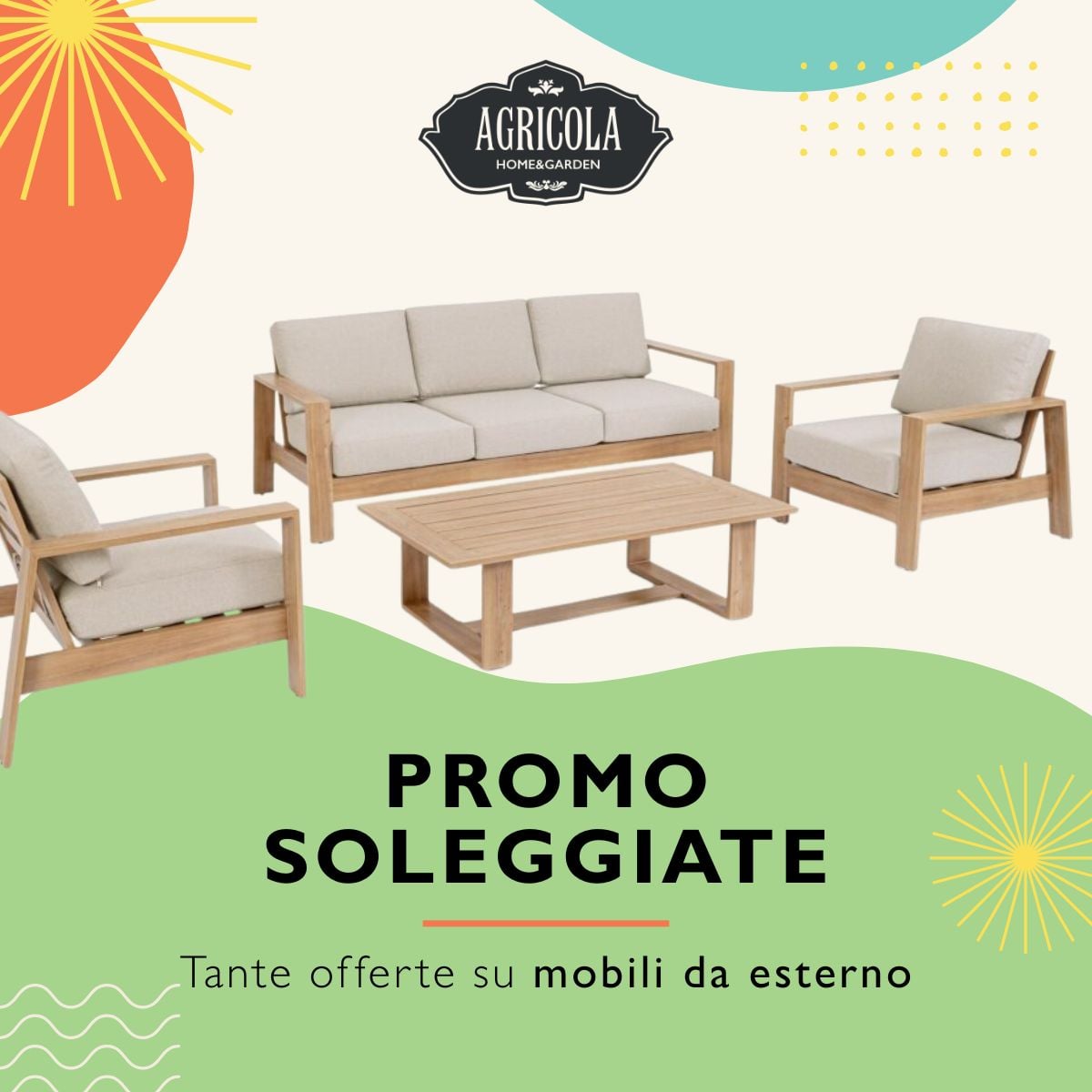 Salottini e set da pranzo da esterno in promozione